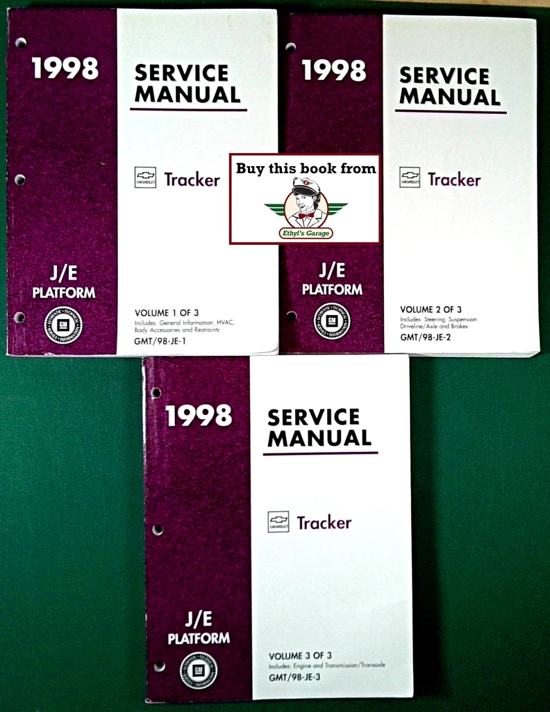 1998 Chevrolet Geo Tracker Factory Shop Repair Service Manual 3 Vol Set