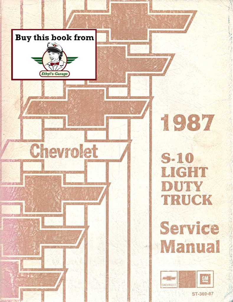 1987 Chevrolet S-10 S Series Models Pickup Blazer Factory Shop Repair Service Manual