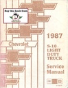 1987 Chevrolet S-10 S Series Models Pickup Blazer Factory Shop Repair Service Manual