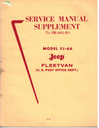 Jeep Fleetvan FJ-6A Service Manual Supplement