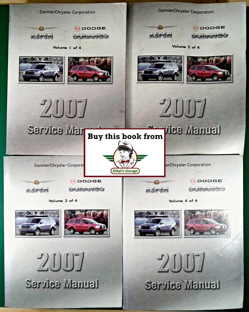 2007 Chrysler Aspen Dodge Durango Shop Repair Maintenance Service Manual 4 Vol. Set