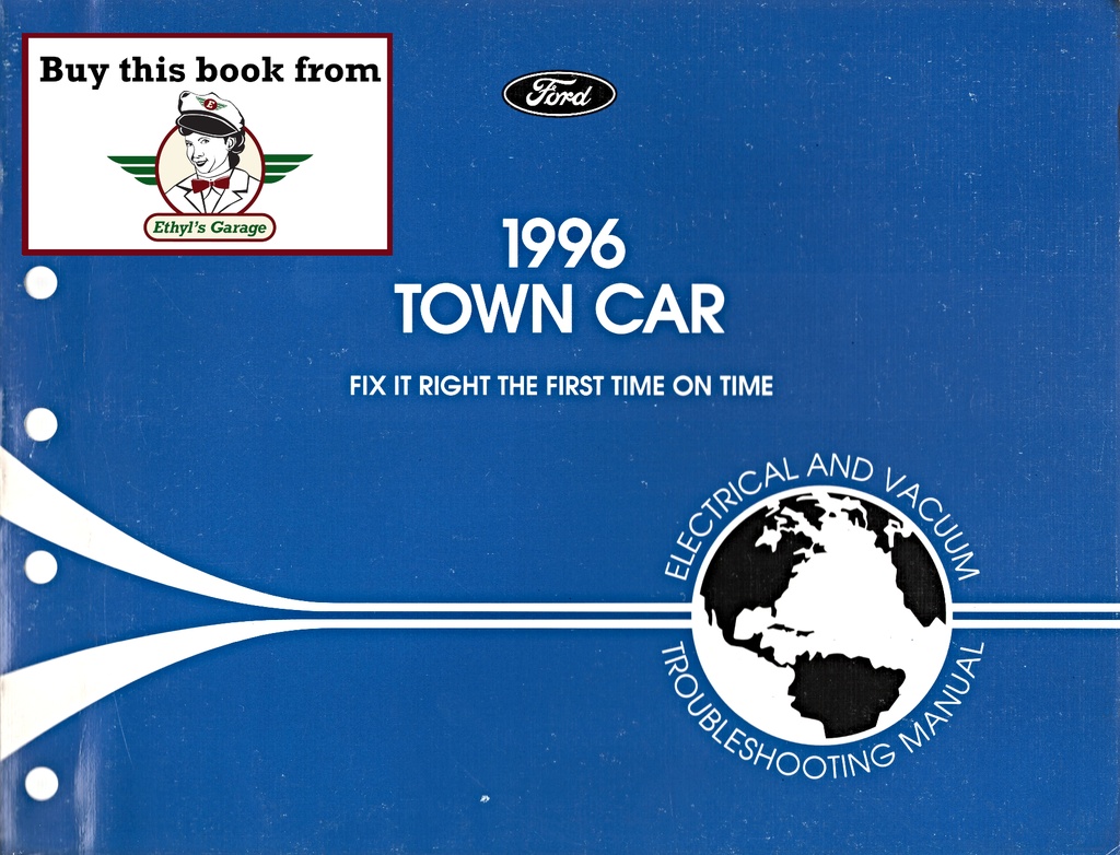 1996 Ford Lincoln Town Car Electrical and Vacuum Troubleshooting Wiring Diagrams Shop Service Repair Manual EVTM