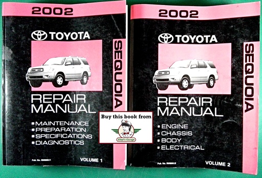 [TO2002RM886UA/2] 2002 Toyota Sequoia OEM Shop Service Repair Maintenance Manual