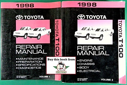 [TO1998RM581UA/2] 1998 Toyota T100 Pickup OEM Shop Service Repair Manual 2 Volume Set