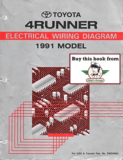 [TO1991EWD099UA] 1991 Toyota 4Runner OEM Shop Service Repair Electrical Wiring Diagram Manual
