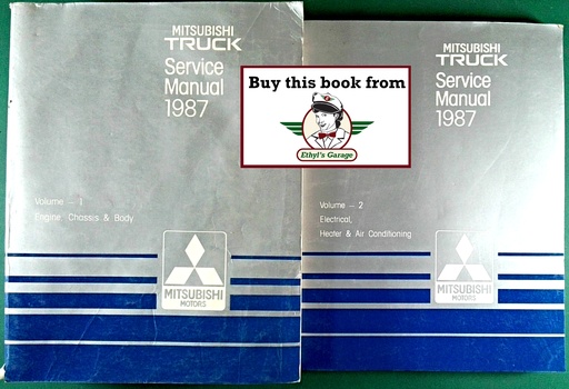[MIT1987MSSP003B87A/2] 1987 Mitsubishi Pickup Truck Workshop Repair Service Shop Maintenance Manual 2 Vol Set