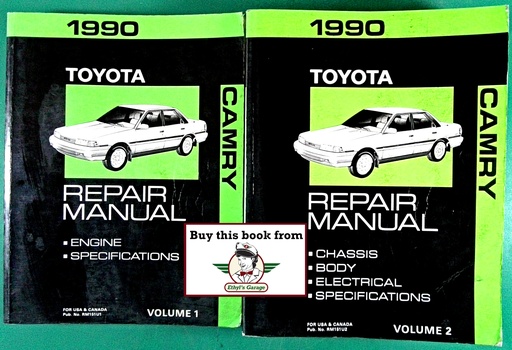 [TOY1990RM151UA/2] 1990 Toyota Camry OEM Shop Service Repair Manual 2 Vol Set