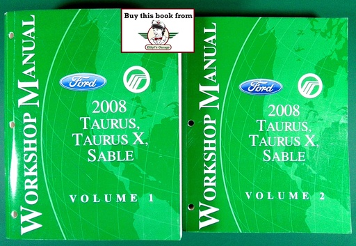 [FCS-14300-08-1A/2] 2008 Ford Taurus, Taurus X & Mercury Sable OEM Factory Shop Repair Service Workshop Manual 2 Vol. Set