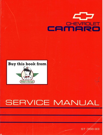 [CH1993ST36893A] 1993 Chevrolet Camaro Original OEM Factory Shop Repair Service Manual