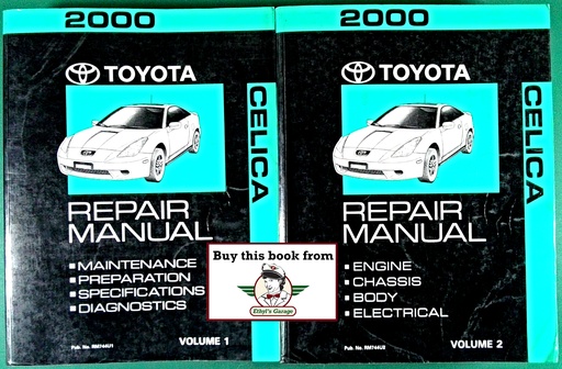 [TOY2000RM744UA/2] 2000 Toyota Celica OEM Shop Service Repair Manual 2 Vol Set