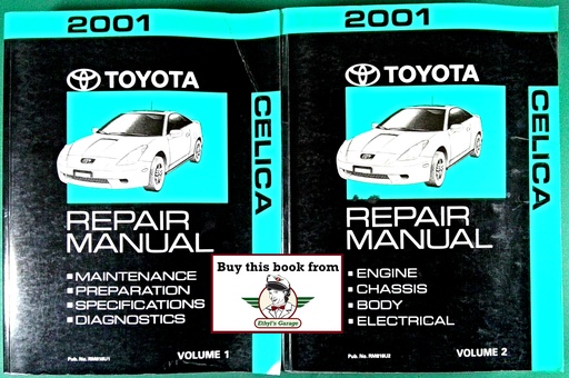 [TOY2001RM818UA/2] 2001 Toyota Celica OEM Shop Service Repair Manual 2 Vol Set
