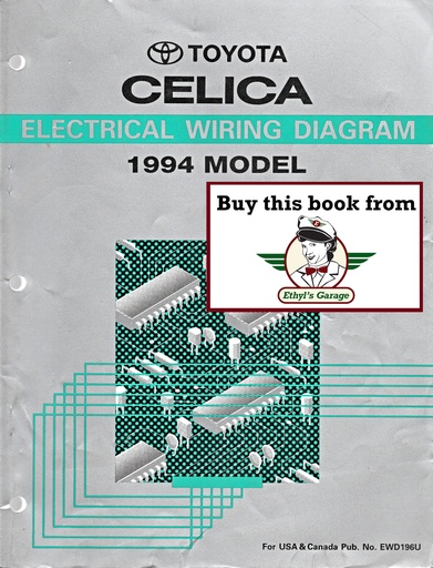 [TOY1994EWD196UA] 1994 Toyota Celica OEM Shop Service Repair Electrical Wiring Diagram Manual