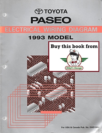 [TOY1993EWD155UA] 1993 Toyota Paseo OEM Shop Service Repair Electrical Wiring Diagram Manual