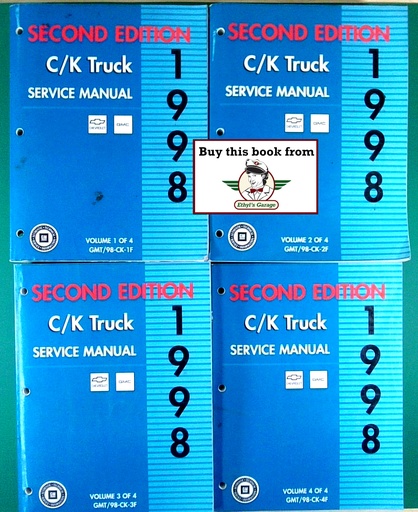 [GMT/98CK1FA/4] 1998 Chevrolet/GMC C/K Truck Shop Repair Service Manual 4 Vol. Set 2nd Ed.—Silverado, Sierra, Yukon, Tahoe, Suburban