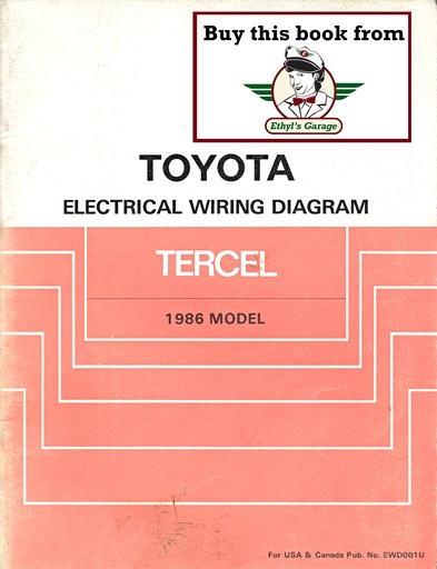 [TOY1986EWD001UA] 1986 Toyota Tercel OEM Electrical Wiring Diagram Manual