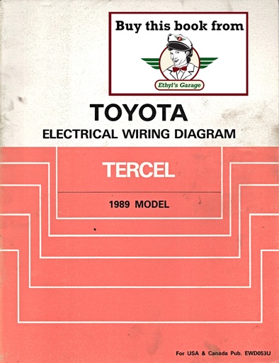 [TOY1989EWD053UA] 1989 Toyota Tercel OEM Shop Service Repair Electrical Wiring Diagram Manual
