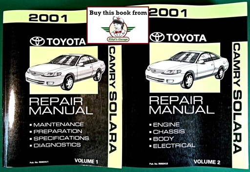 [TOY2001RM834UA/2] 2001 Toyota Camry Solara OEM Shop Service Repair Manual 2 Vol Set