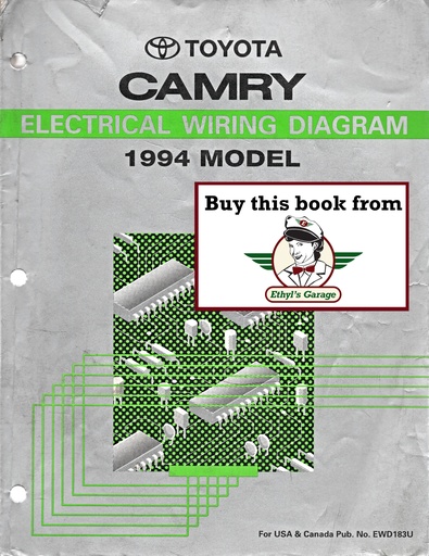 [TOY1994EWD183UA] 1994 Toyota Camry OEM Electrical Wiring Diagram Shop Manual