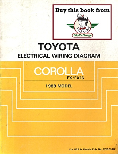 [TOY1988EWD0034UA] 1988 Toyota Corolla FX/FX-16 OEM Shop Service Repair Electrical Wiring Diagram Manual