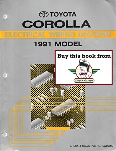 [TOY1991EWD098UA] 1991 Toyota Corolla AE92 AE95 OEM Shop Service Repair Electrical Wiring Diagram Manual