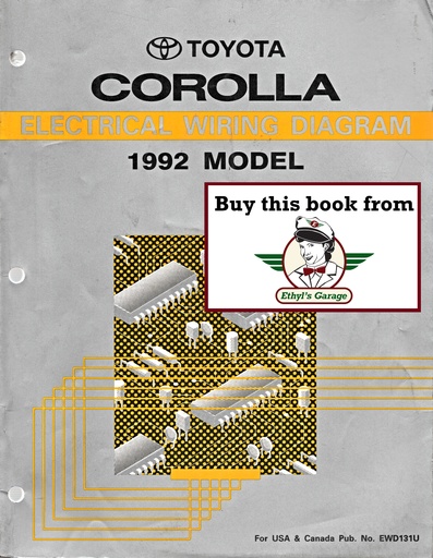 [TOY1992EWD131UA] 1992 Toyota Corolla AE92 AE95 OEM Shop Service Repair Electrical Wiring Diagram Manual