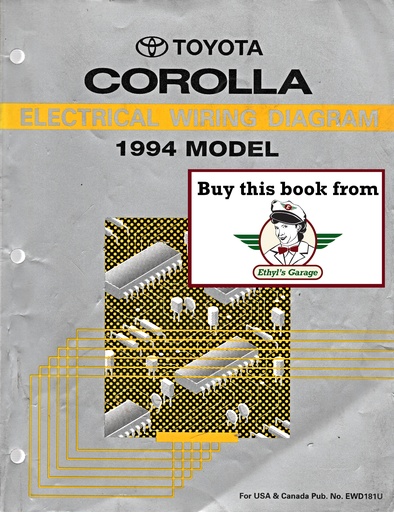[TOY1994EWD181UA] 1994 Toyota Corolla AE101 AE102 OEM Shop Service Repair Electrical Wiring Diagram Manual