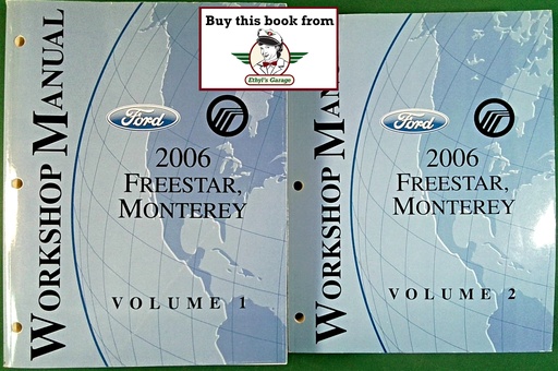[FOR2006FCS1244906A/2] 2006 Ford Freestar Mercury Monterey Original OEM Factory Shop Service Workshop Repair Manual 2 Vol Set