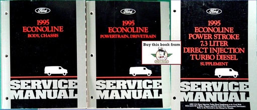 [FCS12251951A/3A] 1995 Ford Econoline Van Original OEM Factory Shop Repair Maintenance Service Manual 3 Vol. Set w/Diesel Supplement