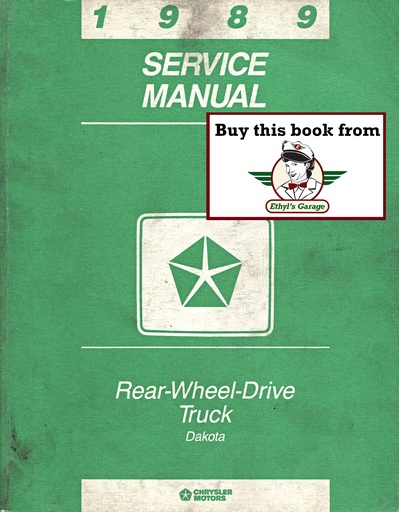 [DOD1989813709010A] 1989 Dodge Dakota Pickup RWD Shop Repair Service Manual