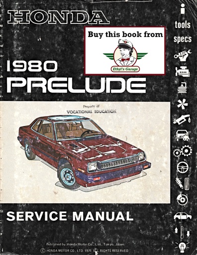 [HON19806169201A] 1980 Honda Prelude Shop Service Repair Maintenance Manual
