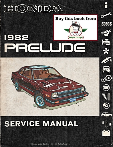 [HON19826169203A] 1982 Honda Prelude Shop Service Repair Maintenance Manual