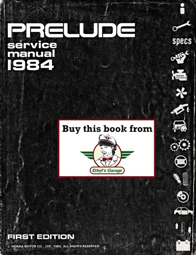 [HON198461SB001A] 1984 Honda Prelude Shop Service Repair Maintenance Manual