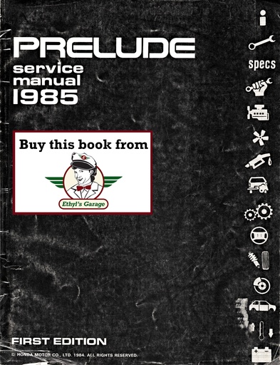 [HON198561SB002A] 1985 Honda Prelude Shop Service Repair Maintenance Manual