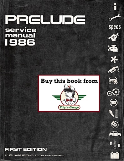 [HON198661SB003A] 1986 Honda Prelude Shop Service & Repair Manual