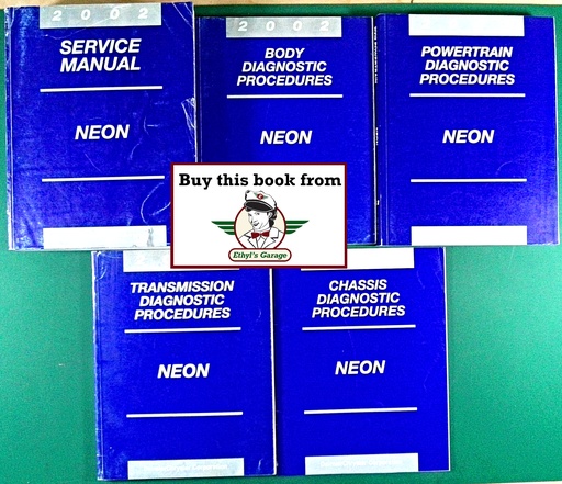 [MOP20028127002028A/5] 2002 Chrysler/Dodge Neon Service & Diagnostic Shop Manuals Complete 5 Vol. Set