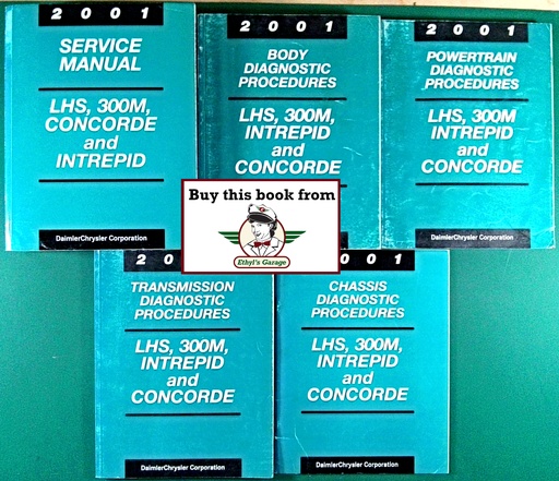 [MOP2001812701040A/5] 2001 Chrysler/Dodge LHS 300M Concorde Intrepid Shop Repair Maintenance Service Diagnostic Manuals Complete 5 Vol. Set