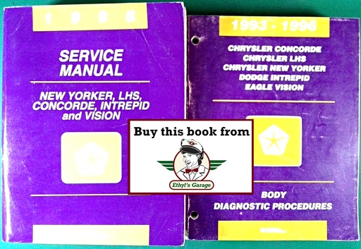 [MOP1996812706140A/2] 1996 Chrysler/Dodge/Eagle LHS New Yorker Concorde Intrepid Vision Shop Repair Maintenance Service Diagnostic Manuals 2 Vol. Set