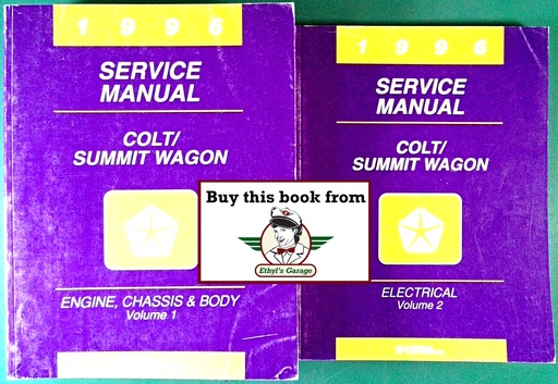[MOP1996812706113A/2] 1996 Dodge/Plymouth/Eagle Colt/Summit Wagon Shop Maintenance Repair Service & Electrical Manual 2 Vol. Set