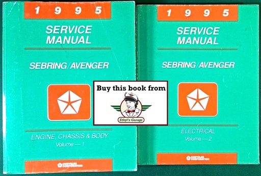 [MOP1995812705117A/2] 1995 Chrysler/Dodge Sebring/Avenger Shop Maintenance Repair Service & Electrical Manual 2 Vol. Set