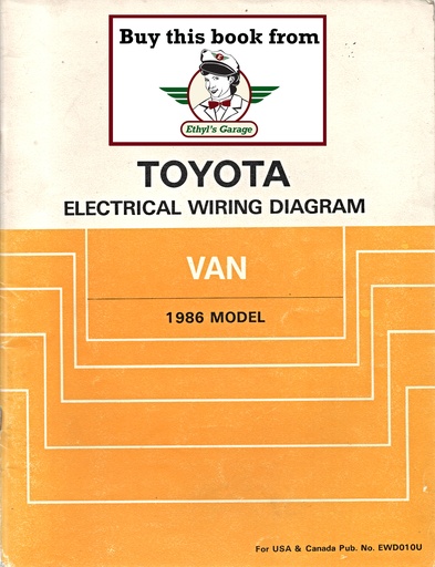 [TOY1986RM010UA] 1986 Toyota Van OEM Shop Service Repair Electrical Wiring Diagram Manual