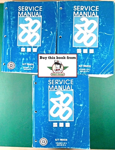 [GM2000GMT/00STA/3] 2000 Chevrolet S-10, Xtreme & Blazer, GMC Sonoma, Jimmy & Envoy, Oldsmobile Bravada S/T Truck Factory Shop Repair Service Manual 3 Vol Set