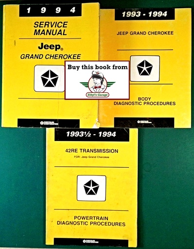 [JEE1994813704147A/3] 1994 Jeep Grand Cherokee Shop Repair Maintenance Diagnostic Service Manuals 3 Vol. Set