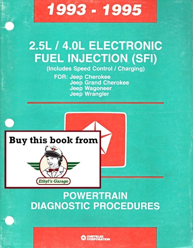 [JEE19958169994010A] 1993-1994-1995 Jeep 2.5L/4.0L SFI Engines Powertrain Diagnostic Procedures