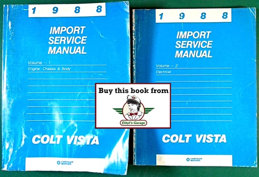 [MOP1988812708013A/2] 1988 Dodge/Plymouth Colt Vista Wagon Shop Maintenance Repair Service & Electrical Manual 2 Vol. Set