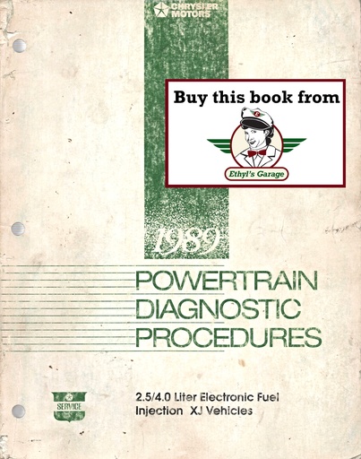 [JEE1989816999028A] 1989 Jeep Cherokee XJ 2.5L/4.0L EFI Engines Powertrain Diagnostic Procedures