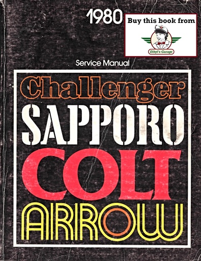 [MOP1980812700004A] 1980 Dodge/Plymouth Challenger/Sapporo/Colt/Arrow  Shop Maintenance Repair Service Manual
