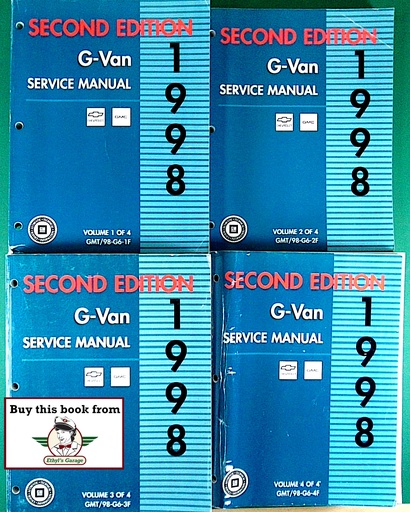 [GMT/98G61FA/4] 1998 Chevrolet/GMC G-Van, Chevrolet Express, GMC Savana Shop Repair Maintenance Service Manual Second Edition 4 Vol. Set