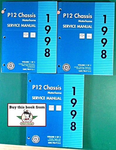 [GM1998GMT98P12A/3] 1998 Chevrolet/GMC P12 Forward Control Motorhome and Commercial Chassis Shop Repair Maintenance Service Manual 3 Vol. Set