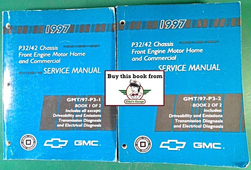 [GM1997GMT/97P3A/2] 1997 Chevrolet/GMC P32/P42 Front Engine Motorhome and Commercial Chassis Factory Shop Repair Service Manual 2 Vol. Set