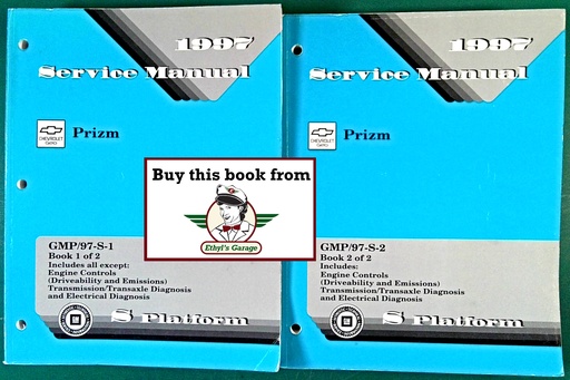 [CH1997GMP/97SA/2] 1997 Chevrolet Geo Prizm Shop Maintenance Repair Service Manual 2 Vol Set